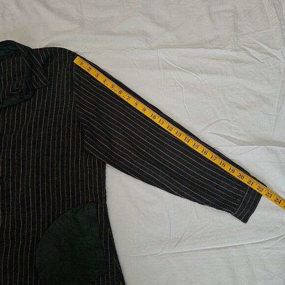 Grandi Women's Black Striped Exposed Front Pockets Long Sleeve Tunic Top Size M - Picture 11 of 12